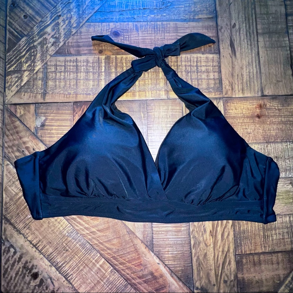 Women’s Padded Black Bikini Top - Ties at neck and back. Size XL